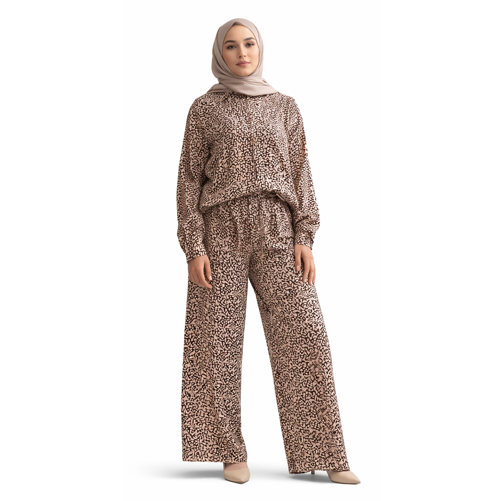 Desenli Tesettür İkili Takım (Gömlek & Pantolon)