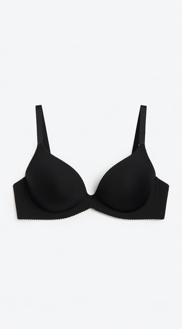 Lazer Kesim Siyah Sütyen (Push-Up / Dolgulu Model)