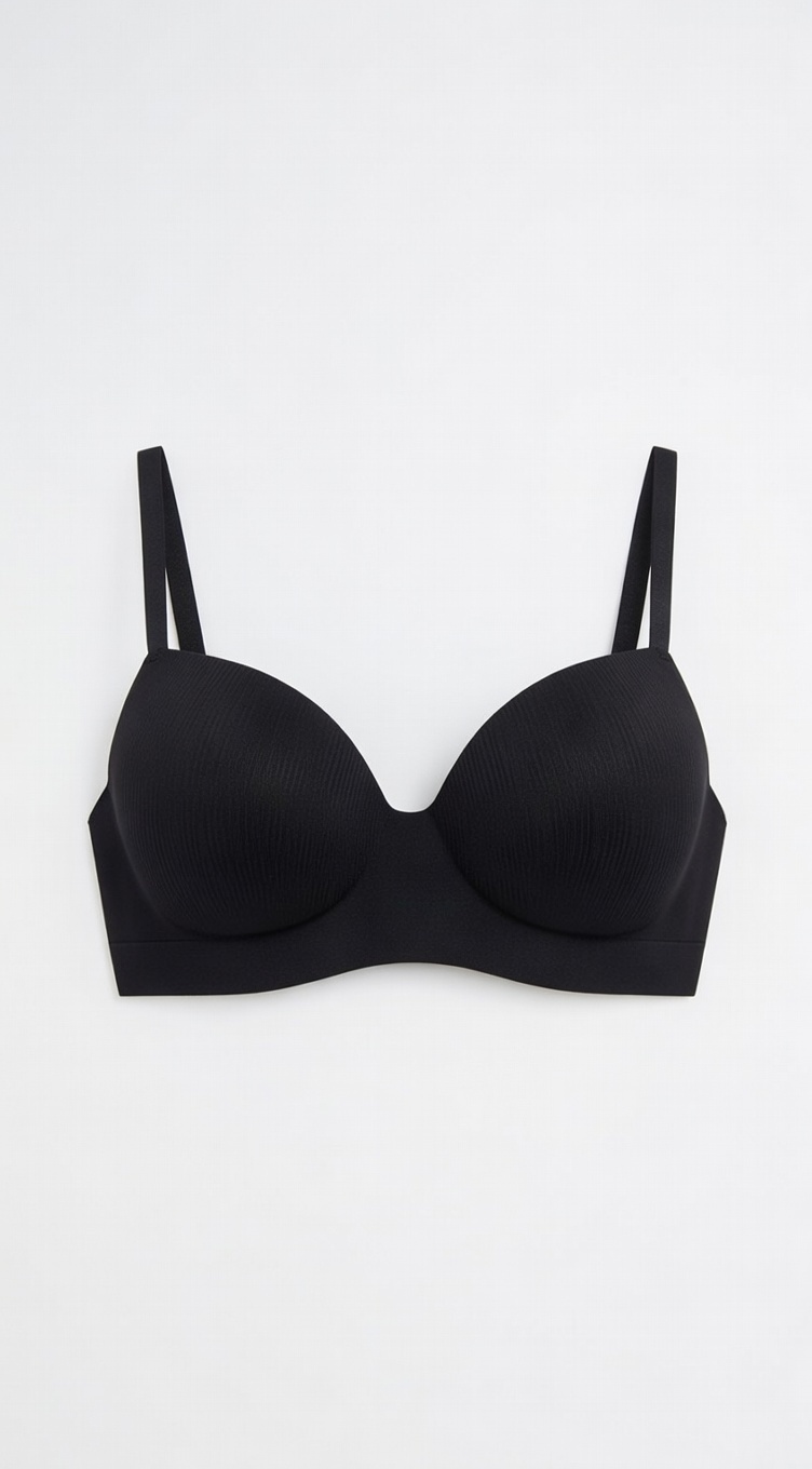 Lazer Kesim Siyah Sütyen (Push-Up / Dikişsiz – R&Y Marka)