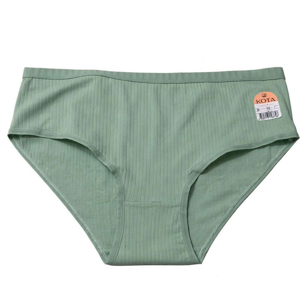 Kadın Koton Külot – Ribanalı Pamuklu Slip (XL) Yeşil
