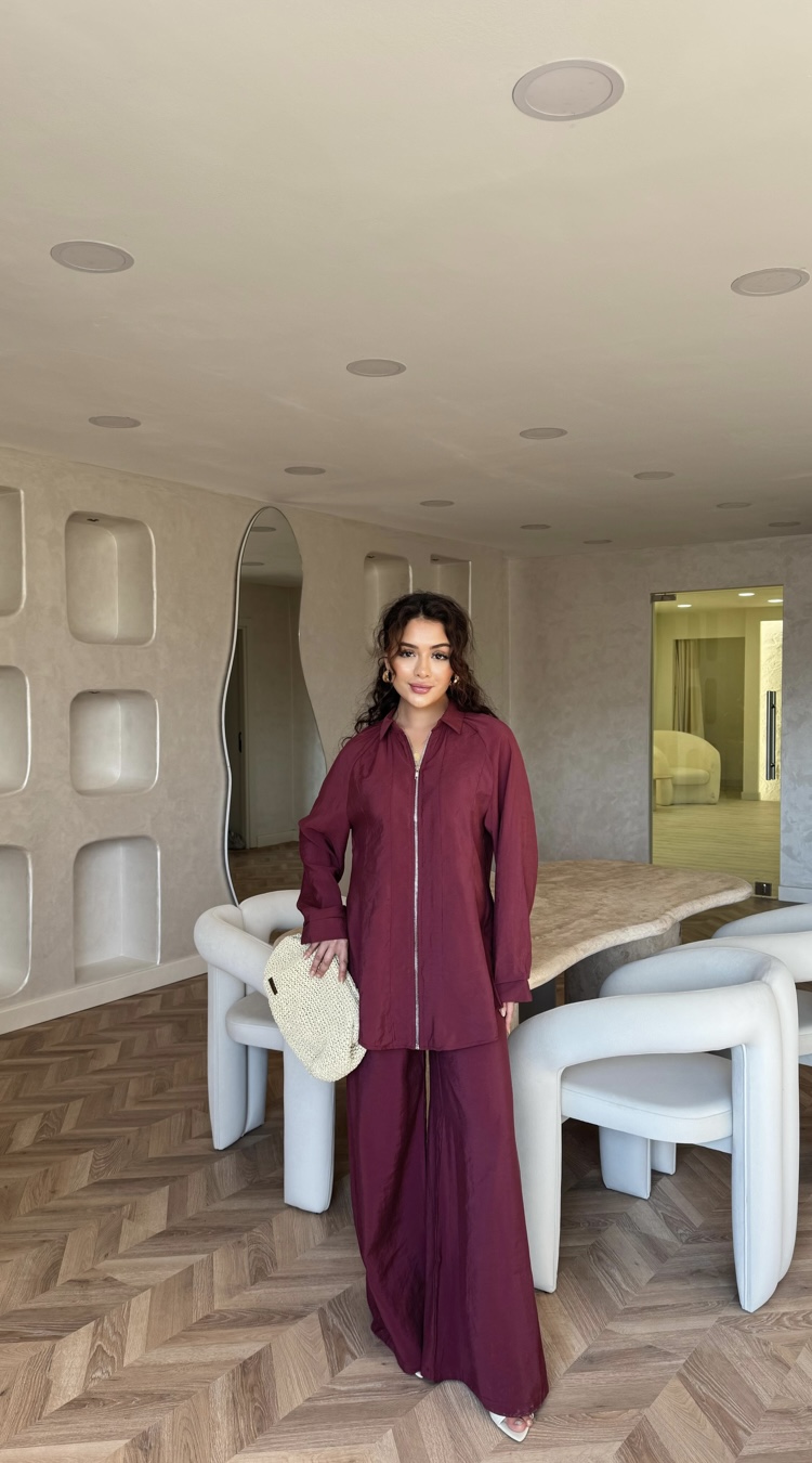 Adal Fermuarlı Takım  Mürdüm